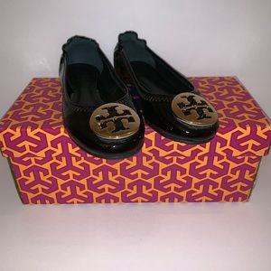 New Kids Tory Burch Patent Leather Black Flats